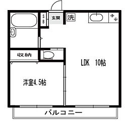 ムサシハイム 1LDKの間取図画像