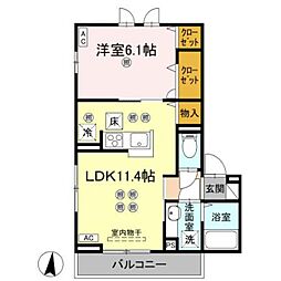 ステラヴィータ A棟 1LDKの間取図画像