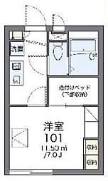 レオパレスフォレタキノイ 1Kの間取図画像
