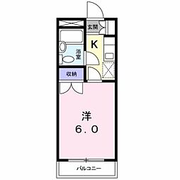 レジデンスクレイン 1Kの間取図画像