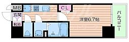 プレサンス梅田北ディア 1Kの間取図画像