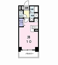 近鉄けいはんな線 長田駅 徒歩8分の賃貸マンション 5階ワンルームの間取り
