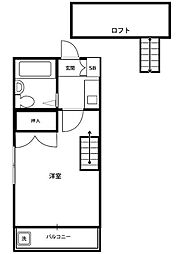 レジェンドハマノ ワンルームの間取図画像