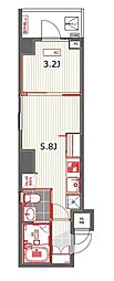 RESIDENCE西新宿SQUARE 1Kの間取図画像