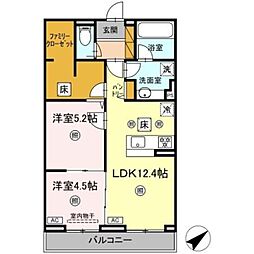 アミティエY 2LDKの間取図画像
