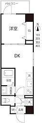 Trimestriel四季 1DKの間取図画像