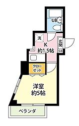 MAC平山城址公園コート 1Kの間取図画像