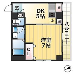 セレブコート2 1DKの間取図画像