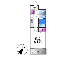リバーサイド金岡五番館 1Kの間取図画像