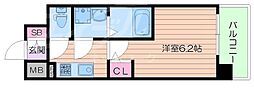 エスリード梅田グレイス 1Kの間取図画像
