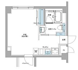 LEAFCOURTPLUS ワンルームの間取図画像