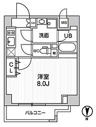 ALTERNAKIKUKAWA2 1Kの間取図画像