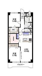 パークプラザ森小路 2SLDKの間取図画像