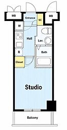 グランド・ガーラ南麻布 1Kの間取図画像