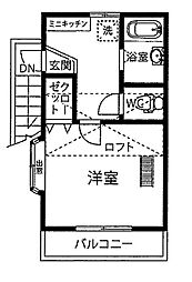 クレセントハウスヨシダ 1Kの間取図画像