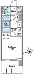 COMFORIA東新宿ステーションフロント 1Kの間取図画像