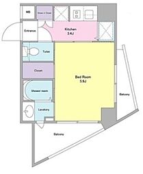 エルフローラ常磐松 1Kの間取図画像
