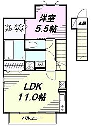 ユヌカシェット 1LDKの間取図画像