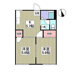 ガーデングローブ 2DKの間取図画像
