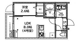 ＫＥＩＡＩ ＲＥＳＩＤＥＮＣＥ 東村山 2階1LDKの間取り