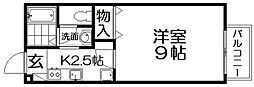 サンクレストA棟 1Kの間取図画像
