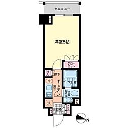 エスティメゾン赤羽 7階1Kの間取り