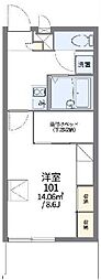 レオパレスリバーサイド藤 1Kの間取図画像
