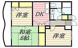 リバティーコイズミ 3DKの間取図画像