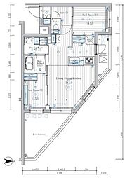 大田区矢口2丁目マンション 2LDKの間取図画像