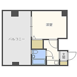 ラ・レジダンス・ド・大濠公園 1Kの間取図画像