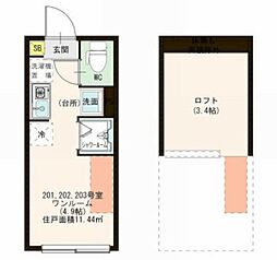 シュプリーメゾン練馬春日 ワンルームの間取図画像