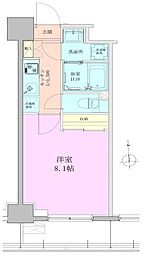 八丁堀レジデンス壱番館 1Kの間取図画像