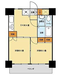 グランドメゾン川口幸町 2DKの間取図画像