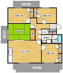 龍ハイツ南片江B 4LDKの間取図画像