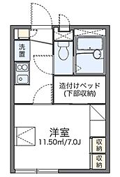 レオパレスコーポリッチ2 1Kの間取図画像