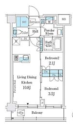 J.GRANCourt品川西大井WEST 2LDKの間取図画像