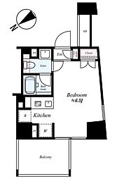 ARTESSIMO LINK DI SERA 11階ワンルームの間取り