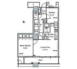 ＴＨＥ　ＴＯＫＹＯ　ＴＯＷＥＲＳ　ＭＩＤＴＯＷＥＲ 28階2LDKの間取り