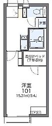 レオネクストSAIRIN十四 1Kの間取図画像