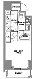 エスタート新宿 1Kの間取図画像