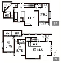 東急東横線 代官山駅 徒歩12分の賃貸アパート 2階3SLDKの間取り