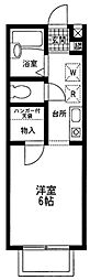 あすなろ2 1Kの間取図画像
