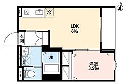 robot home 西都賀II(ロボットホーム ニシツガツー) 1LDKの間取図画像