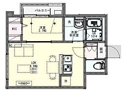 KLEIS川越市 1LDKの間取図画像