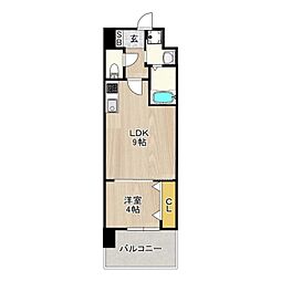 レクシア堺東 1LDKの間取図画像