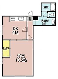 鶯橋マンション 1DKの間取図画像