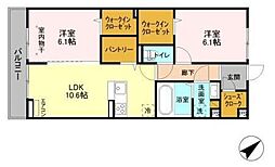 フェリーチェおおたかの森2 2LDKの間取図画像