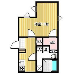 コンポジット上野毛 3階1Kの間取り