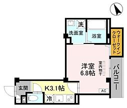 富士見市鶴瀬東1丁目マンション 1Kの間取図画像