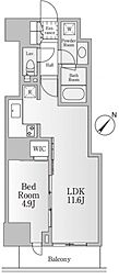 レジディア神田淡路町 1LDKの間取図画像